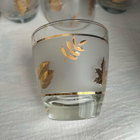 Golden Foliage by LIBBEY GLASS COMPANY Old Fashioned Low Ball Set of 6 Glasses - Picture 5 of 8